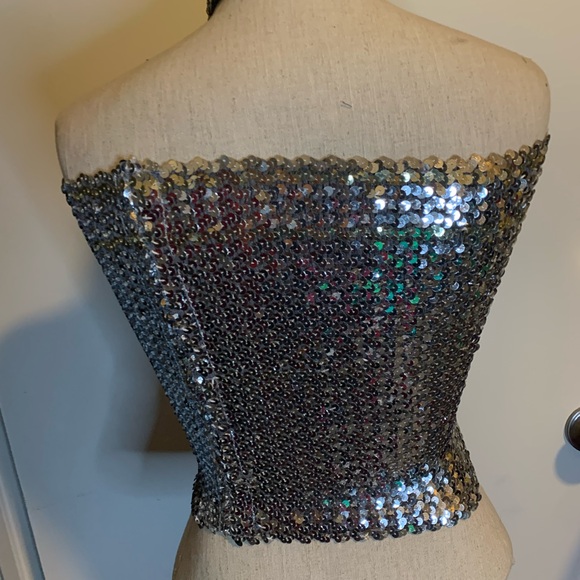 Silver Sequin Women's Top. - Picture 2 of 4